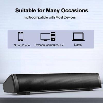 SADA V105 Speaker Bar Computer Speakers Wired Computer Sound Bar Stereo USB Powered Mini Long
