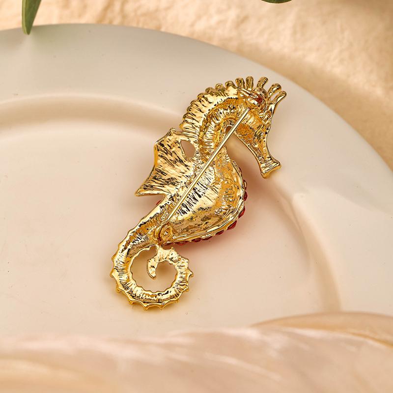 Broches de caballito de mar de estilo retro para bodas, oficina, informales, joyería de lujo, broches de ramo, regalos