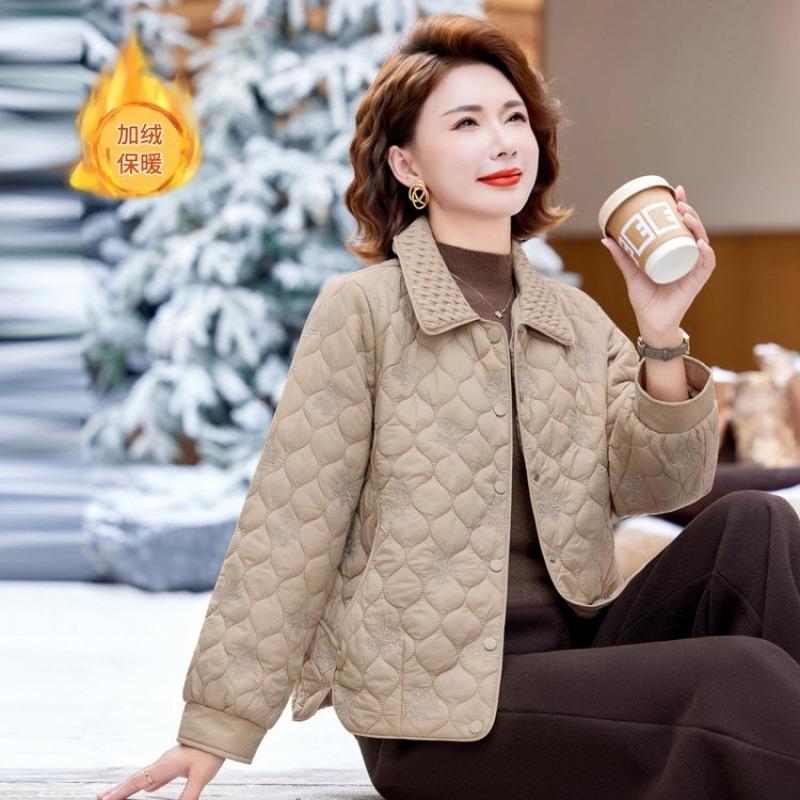 New Autumn and Winter Light and Thin Cotton-padded Jacket, Velvet Cotton-padded Jacket To Keep Warm, Winter Short Medium and Old Cotton-padded Jacket