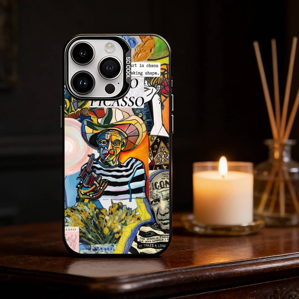 Picasso Abstract Art Painting Phone Case Color Silver Shell For IPhone 17 16 15 14 13 12 11 Pro Max Plus