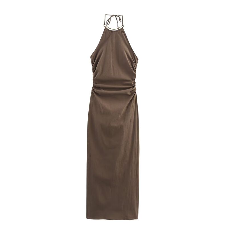 Kaslead New Arrival Women's Clothing Fashion Style Fashion Accessories Hanging Collar Midi Skirt Dress 3564092