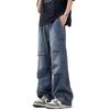 Men's American Retro Pleated Jeans - Spring/Summer Trendy, Loose Straight-Leg Cargo Pants