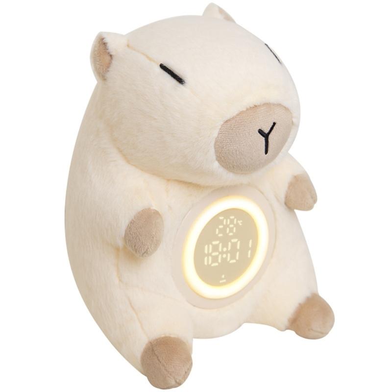 

Children Plush Alarm Clock with Capybara Theme and Adjusted Brightness Night Light 2 Alarm Snooze USB Rechargeable 1
