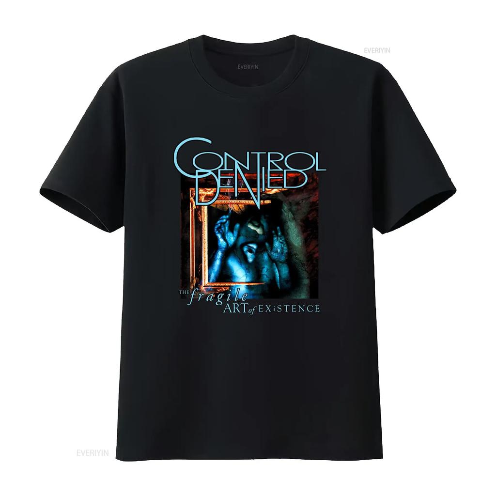CONTROL DENIED The Fragile Art of Existence T Shirt for Rock Band Fans Vintage Washed Unisex Homme Breathable Casual Soft