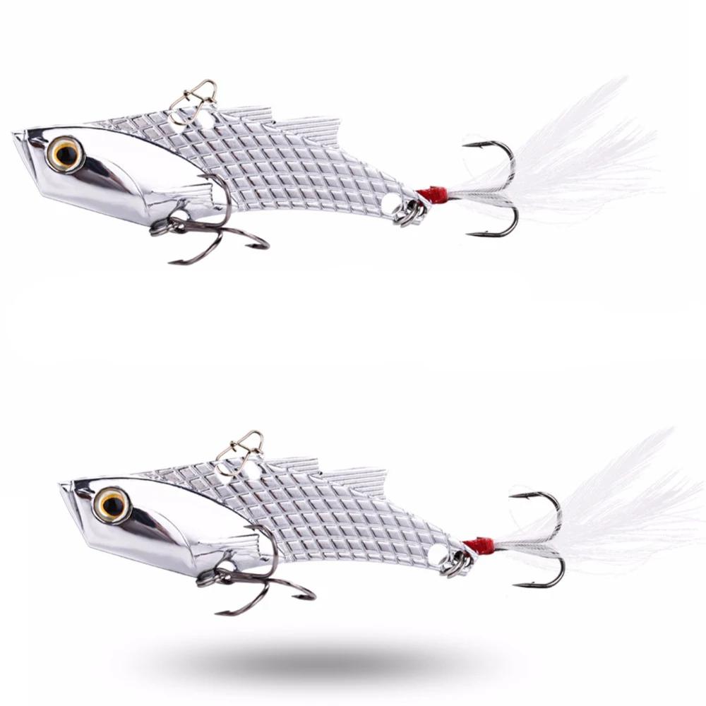 VIB Baits 1pc Metal 23g High Carbon Steel Hook Vibration Spoon Fishing Lure Bass VIB Artificial Fishing Tool
