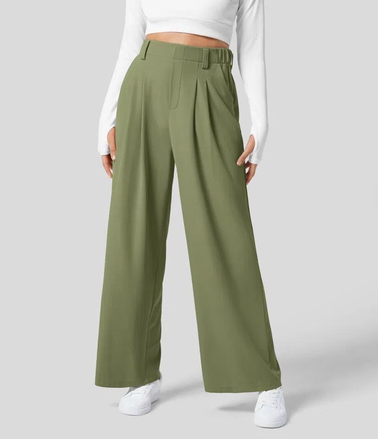 New European and American Drape High Waist Wide Legs Loose and Versatile Casual Loose Trousers Women