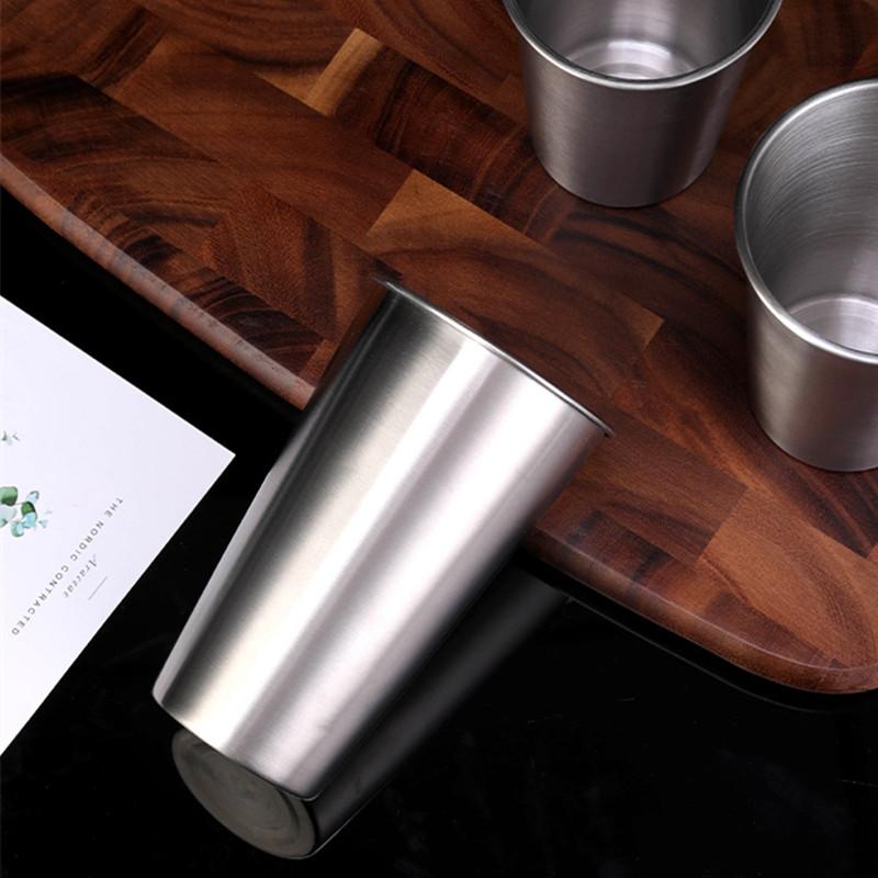 304 Edelstahl Kaffeebecher Wiederverwendbare Bierkrüge Tee Milch Wasser Tassen Geschirr für Camping Barware