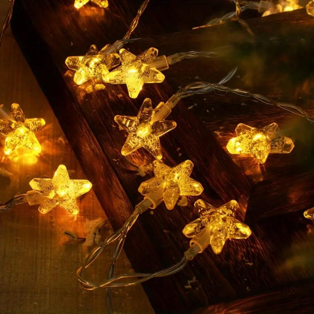 Eid Mubarak LED String Lights Ramadan Bubble Star Hanging Decorative Lamp Battery Powered for Home Garden Party Decor