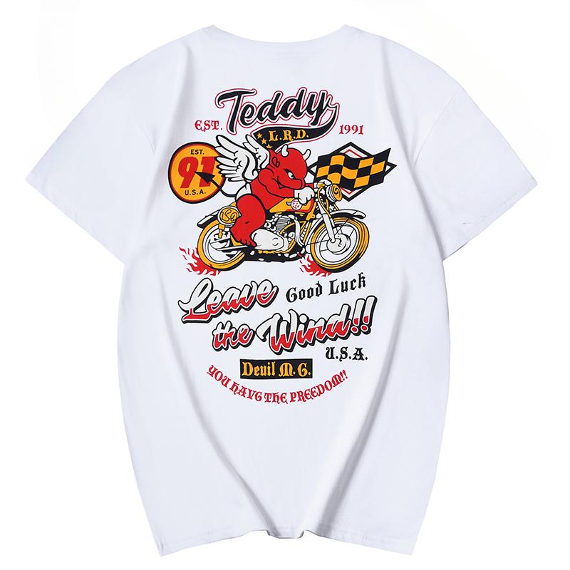 2025 Americký drsný chlap Harley Těžký motocykl Retro motocykl Fanoušek Jízda Tričko Krátký rukáv Pánské Bavlněné tričko Pracovní tričko