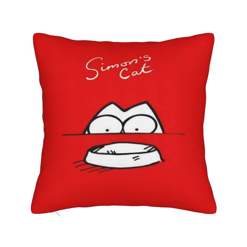SSimon Cat Humorous Cat Square Pillow Case Cushion Covers Custom Zipper Decorative Pillowcover for Bed xcm