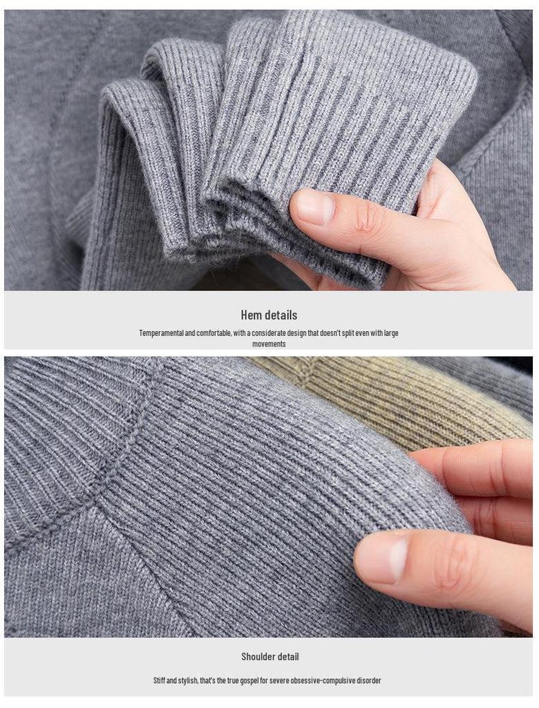 Men's Trendy Loose Fit Round Neck Sweater - Autumn/Winter 2025 Collection, Simple Solid Color Casual Knit Base Layer