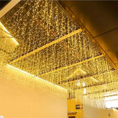 4.8M LED Curtain Icicle String Lights Christmas Garland Faiy Light Droop 0.4-0.6m Xmas Garden Street Outdoor Decorative Lighting