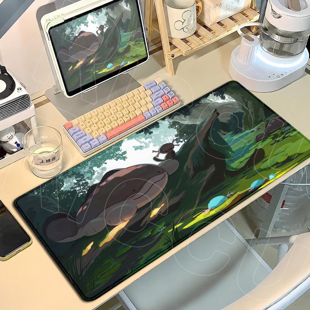 Anime PClodsire Mousepads Locking Edge Rubber Table Mat 900x400mm Notebook Keyboard Carpets Large Office Decoration Rug
