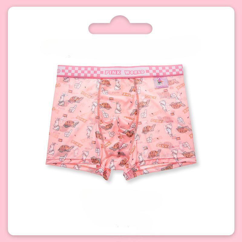 Cute Hunk Powder Lenjerie de corp pentru bărbați Pantaloni scurți din mătase de gheață Slip boxer de vară antibacterian