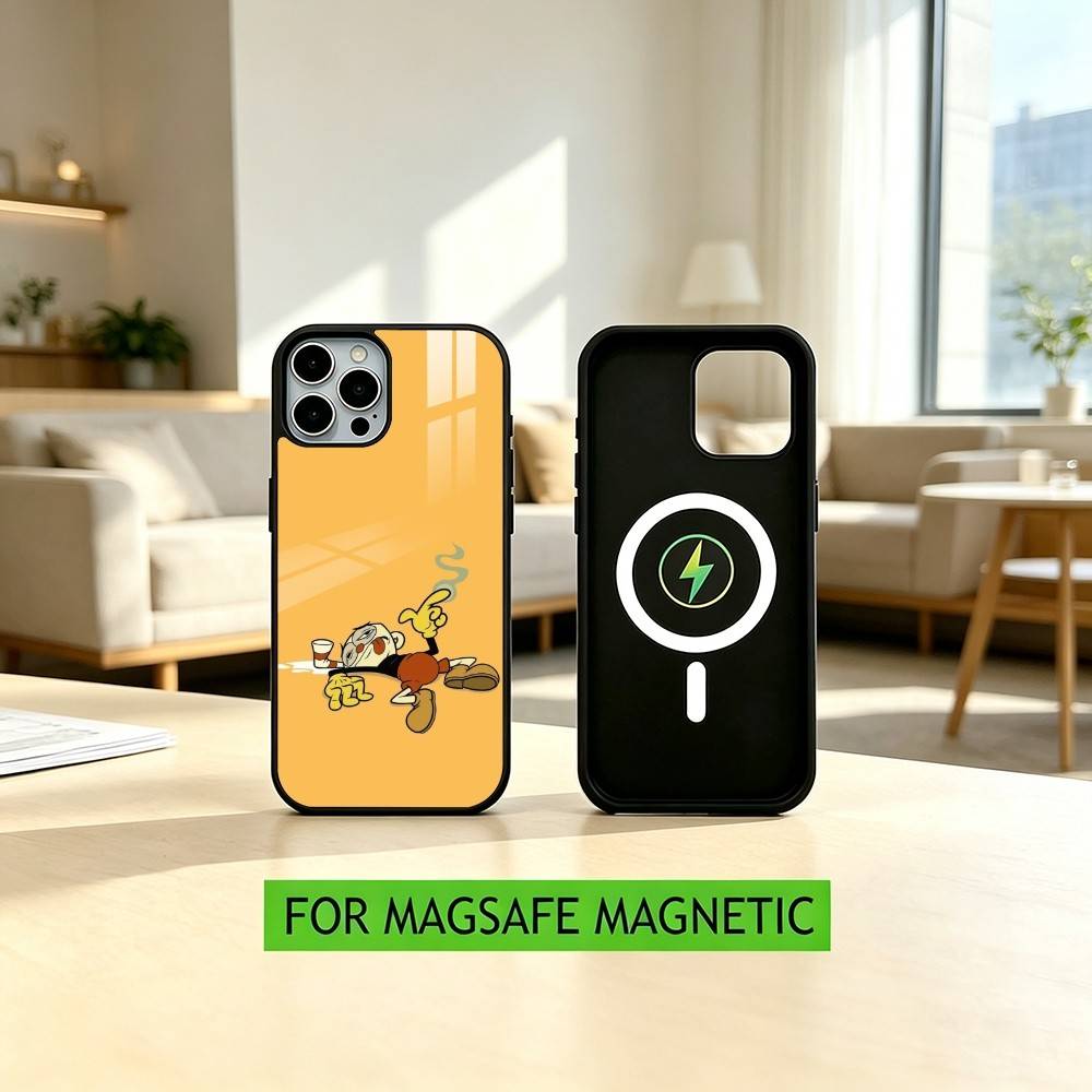P-Beliebtes C-Cuphead Spiel Handyhülle Für iPhone17,16,15,14,13,12,11 Plus,Pro Magnetisch Für Magsafe Kabelloses Laden