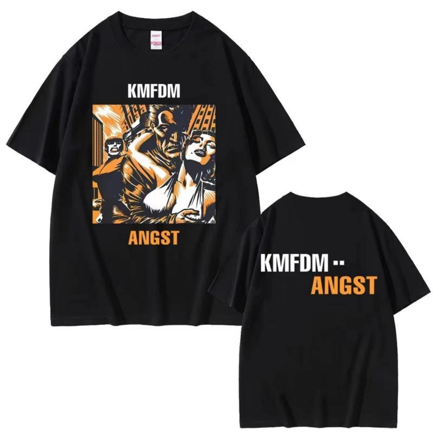 

Футболка с графическим принтом Rock Band Kmfdm Tour 97 Летняя Мужская Женская Винтажная Готическая Панк Уличная одежда Мужская Повседневная Чистый Хлопок S чёрный