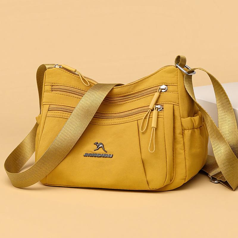 Women Nylon Crossbody Bag Multi Pocket Shoulder Handbag with Adjustable Strap