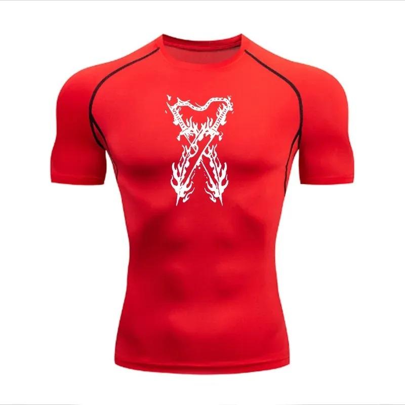 Men's T-shirt Running Sport Compression Jogging Fitness Moisture-Wicking Fashion Tops Tee Quick Dry Gym Casual Running Workouts