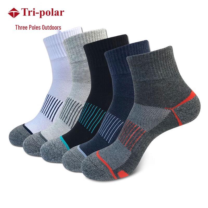 Трехполюсные мужские хлопковые спортивные носки средней длины
