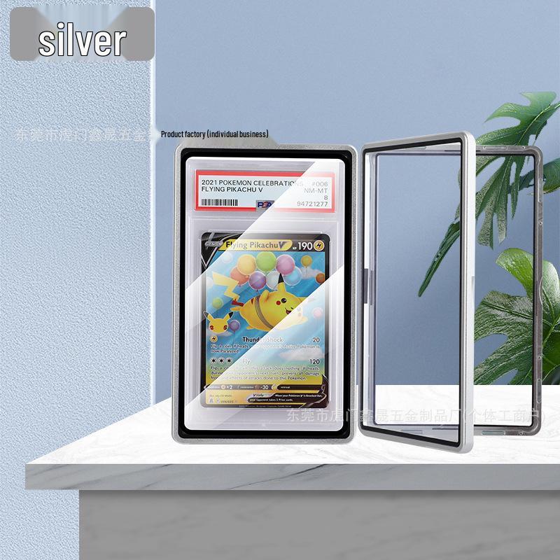 PSA Grading Card Protector: Double-Sided Magnetic Glass Metal Case for Pokemon Pikachu Star Card