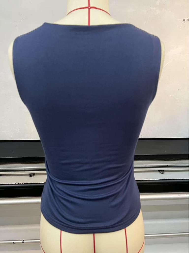 2026 European & American Women's Summer Square Neck Sleeveless Vest T-shirt - Comfortable Casual Top