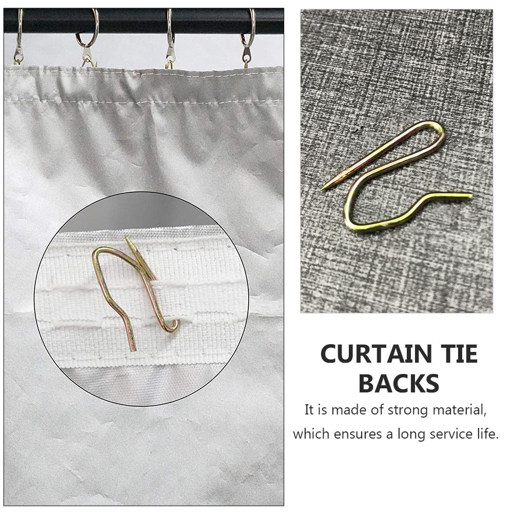 50Pcs Metal Curtain Hook Multifunctional Drapery Hook for Shower Curtain Window Accessories Sturdy Home Decoration Clips