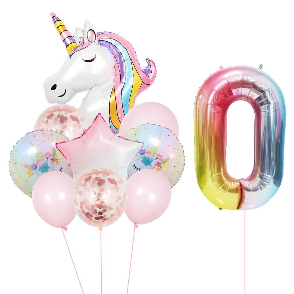 Unicorn Rainbow Birthday Balloons Princess Party Pink Pretty Giant Super Shape Girl Boy Balloon Party Supplies