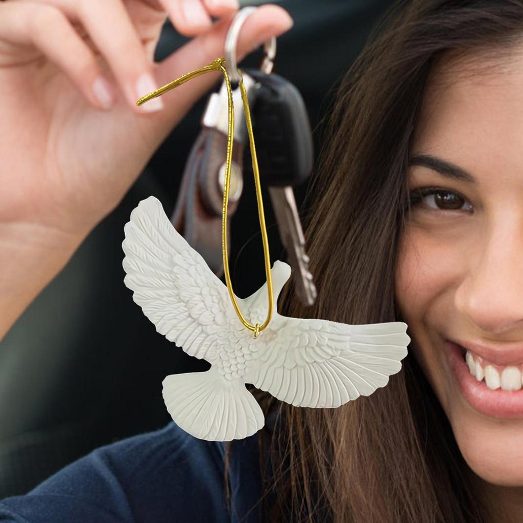 Simulated peace pigeon pendant creative Peace Bird Hanging statue Peaceful White Flying Pigeon Pendant Seasonal Decor