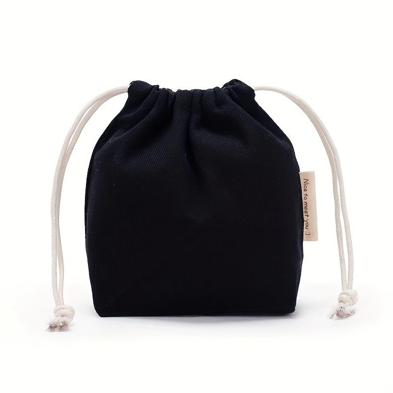 Colorful Blank Cloth Drawstring Canvas Gift Bag with Pockets Mini Cosmetic Coin Storage Canvas Bag