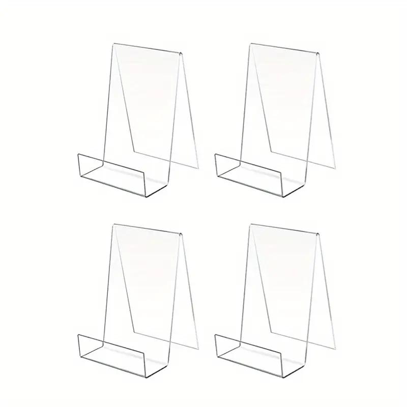 Clear Acrylic Easel Display Stands | Transparent Angled Shelf Design for Versatile Home or Office Decor - Tablets, Albums