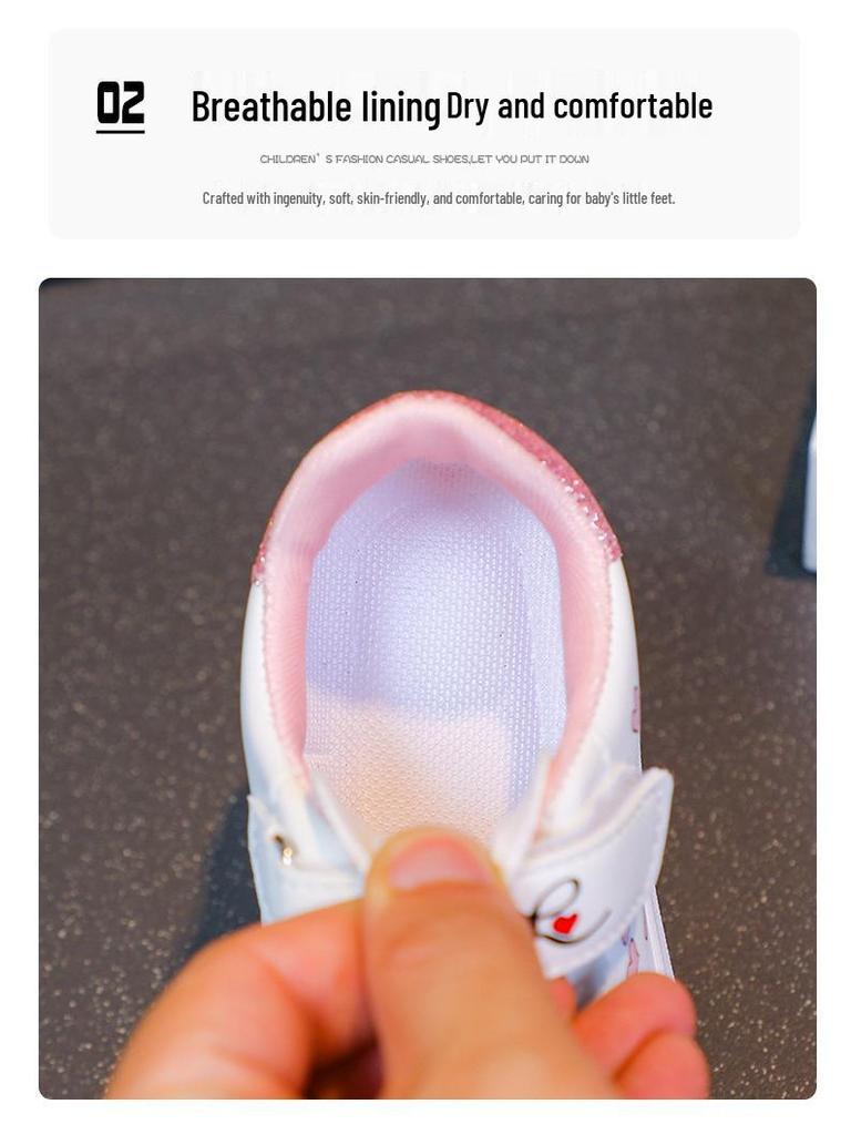 2025 Weiche Sohle Rutschfeste Weiße Laufschuhe für Mädchen - Perfekt für die Grundschule und Sport