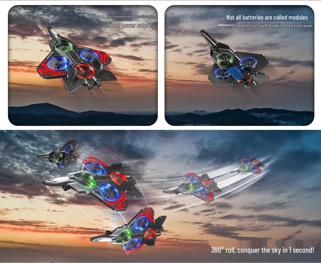 Renkli Işıklara ve 360° Takla Atma Yeteneğine Sahip A1 Uzaktan Kumandalı Köpük Uçak