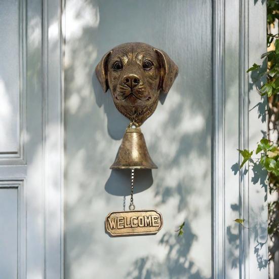 Dog Welcome Bell Vintage Shopkeepers Bell Wall Mounted Dog Door Bell with Welcome Sign for Farmhouse Home Front Door Entrance