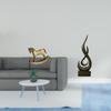 Rustic Wood Horse Sculpture And Abstract Flame Resin Figurine Combined As Decor Ornament for Cabinet