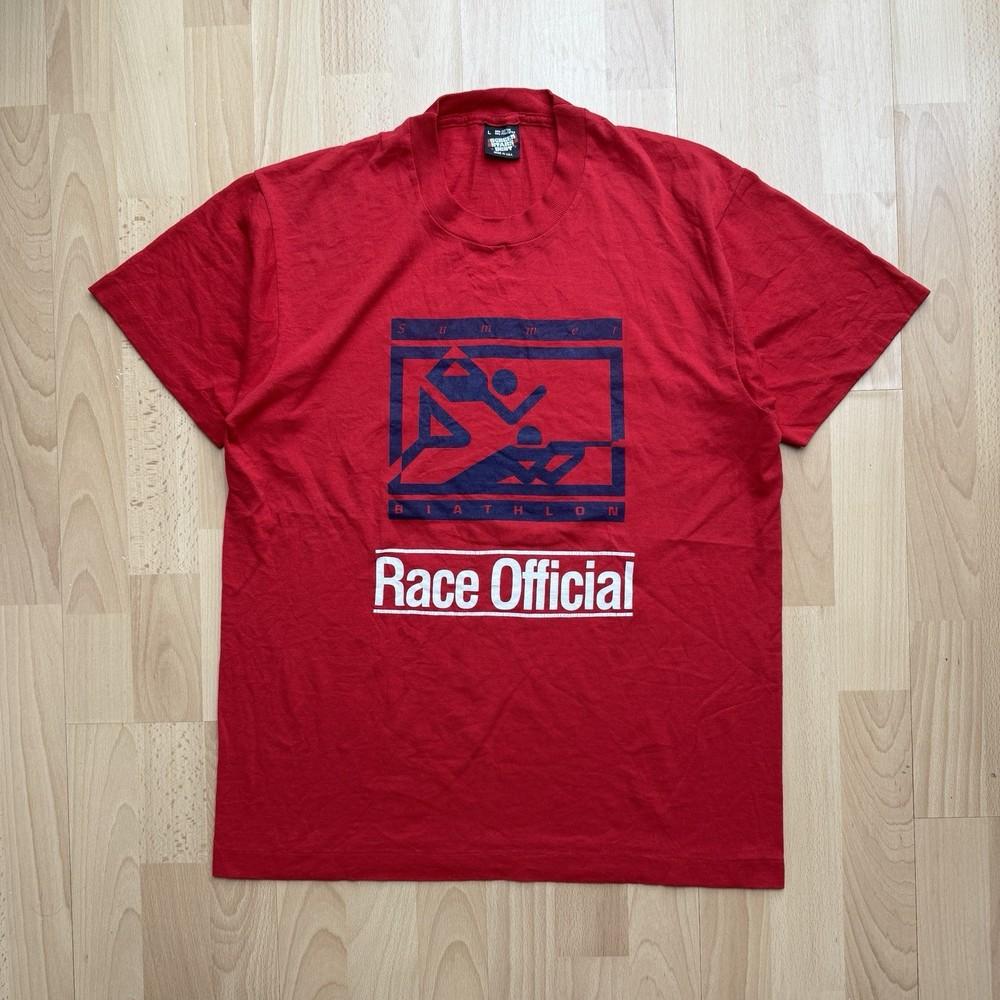 Vintage 90s Summer Biathlon Race Official Athletics Single Stitch TShirt Unisex T-Shirt S