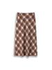 2025 Winter Plus Size Retro Plaid Midi Skirt - Thick Wool for 130-320 Jin