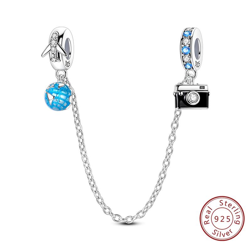 Girl New Stars Safety Chain Clip Charms Metal Key Locks Pendent Fit Original Bracelets Make Your Own Festival Accessory Elegant Fashion Beautiful