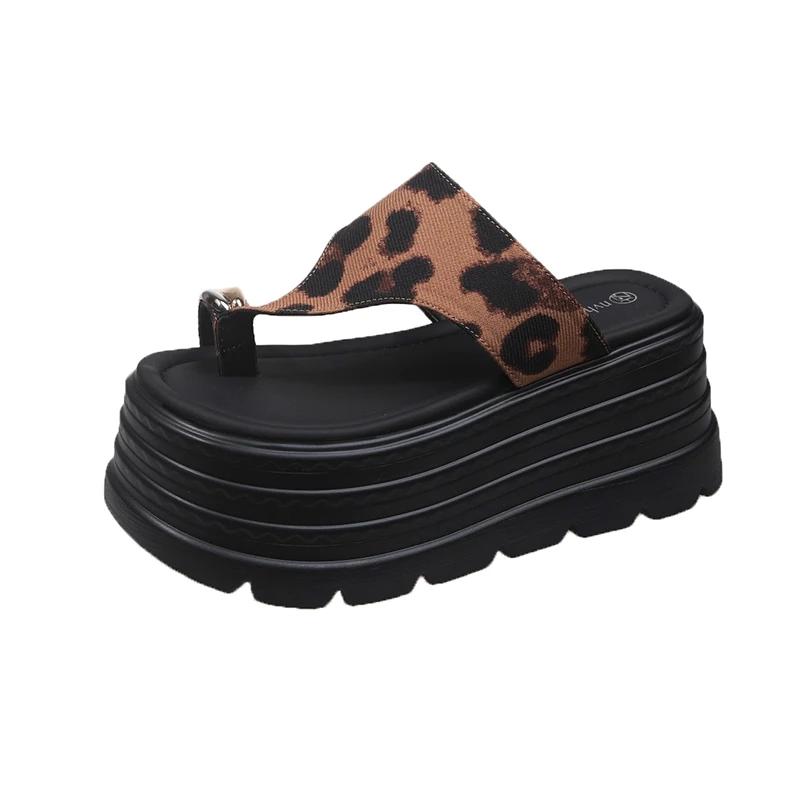 

Fashion 8CM NEW Fashion Women Summer Clip Toe Chunky Sandals Wedge Platform High Heels Slippers Woman Thick Bottom Slides Beach Slippers 39 коричневый