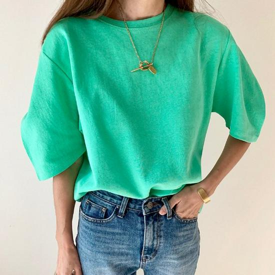 Korean Dongdaemun INS Style Casual Bubble Sleeve T-Shirt for Women