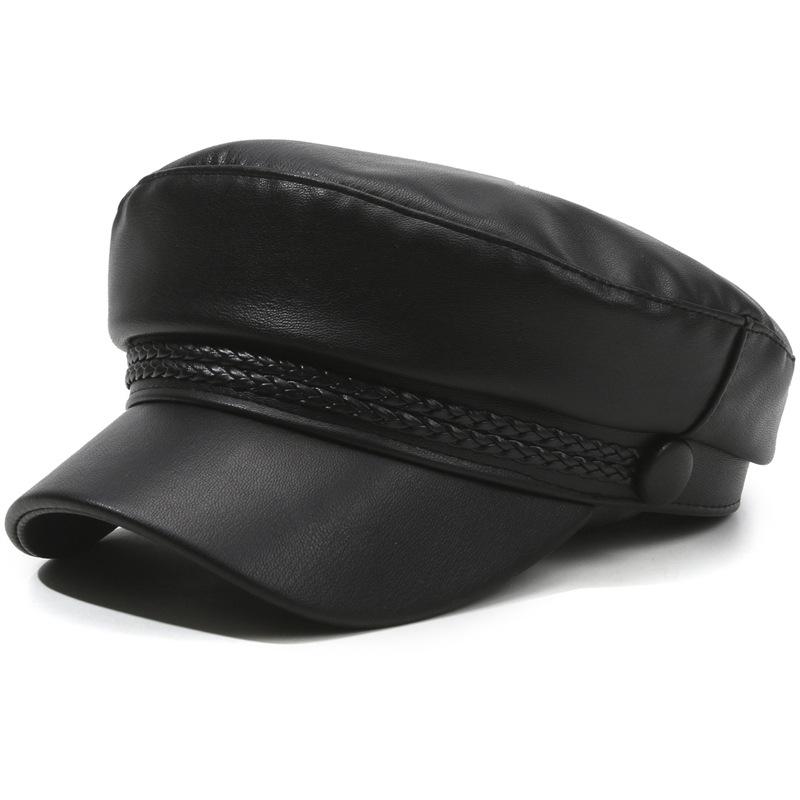 Spring and Autumn Versatile Beret Retro Flat Top Visor Small Face Black Painter Hat Fashion Hat Classic Versatile Adjustable