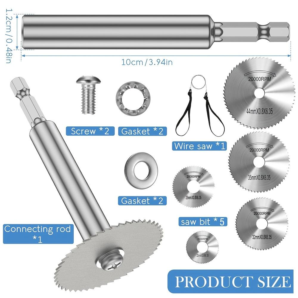 High-Speed Steel Cutting Wheel for Hex Shank Rotary Saw–Thin Disc Blade with 8 Replaceable Cutting Heads,Durable Metal Construction for Precision Cuts