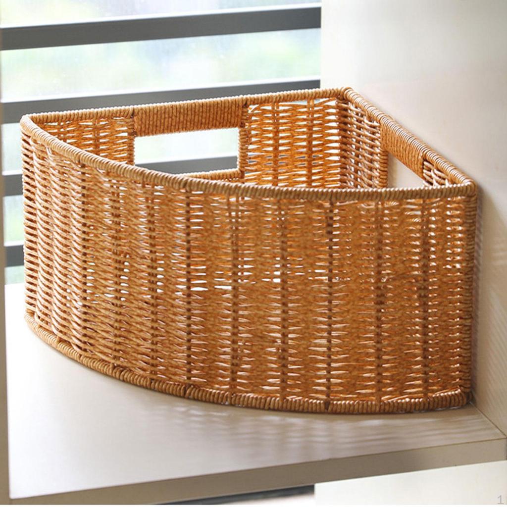 Eckaufbewahrungskorb Schmaler Behälter Kompakt Leichtgewicht Offener Oberteil Dreieckige Box Gewebter Organizer