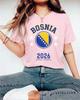 2026 Bosnia Bandiera Calcio T-shirt Unisex e Donna Estate Cotone Y2K Abbigliamento Moda Casual Girocollo Manica Corta Maglietta Streetwear