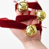2.7m Christmas Velvet Bell Strings Iron Bell Red Ribbons Bell Pendants Handmade Craft Xmas Tree Hanging Bells