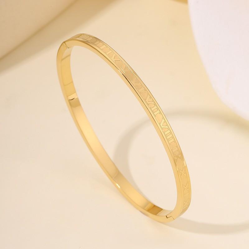 New Buling Pink Crystal Zirconia Stainless Steel Bracelet for Women Versatile Stackable Jewelry Waterproof Bangle Gift