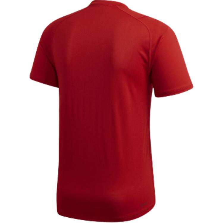 adidas T Shirts Men's Burgundy Crew Neck Moderate Straight Fit FL4620