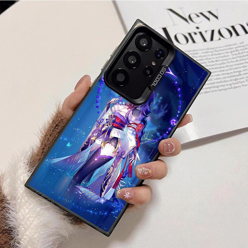 Genshin Impact Raiden Shogun Soft Phone Case for Samsung Galaxy S24 S25 FE S26 Edge S23 Ultra S22 Plus S21 + Shockproof Cover Ba