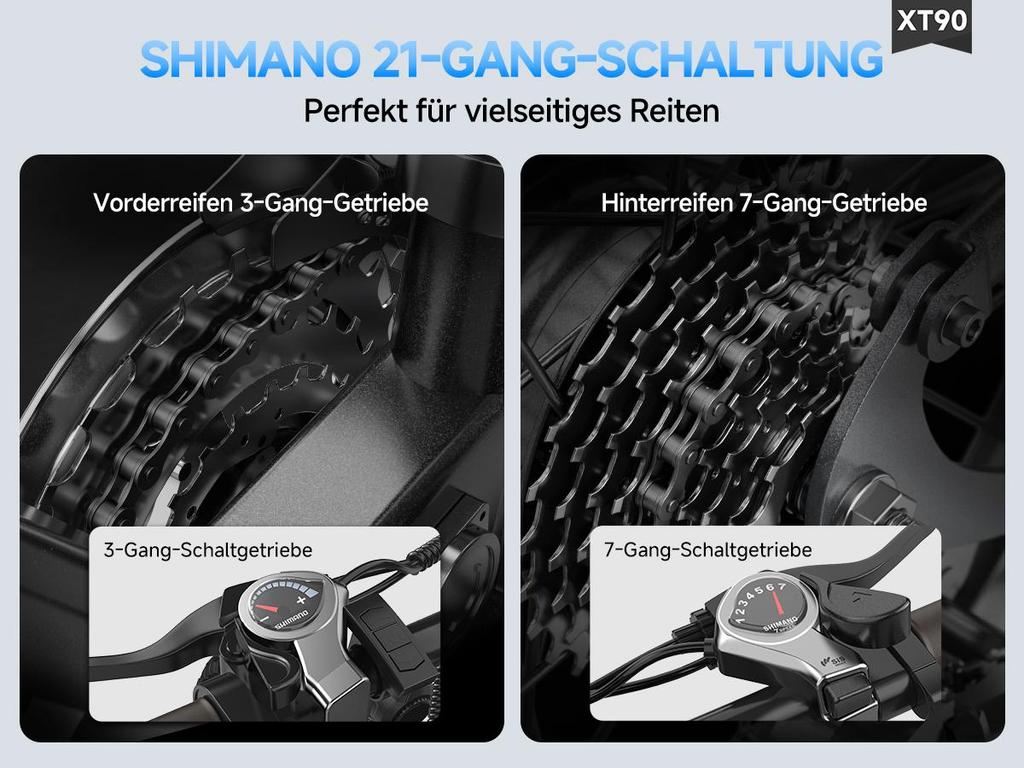 Aairsk XT90 26-inch electric bicycle with full suspension, 48V 20AH e-bike for adults