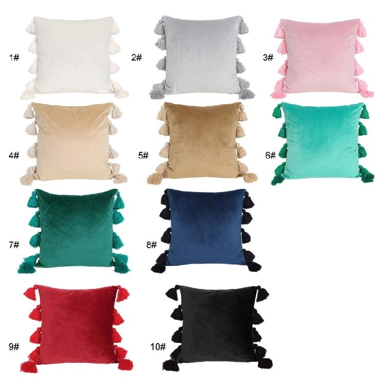 Bohemian Elegance Velvets Cushions Cover with Soft Tassels for Sofa and Bedroom Enhancement