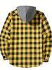 New Fleece Plaid Hooded Shirt Jacket with Double Pockets - European & American Sizes Available for Men